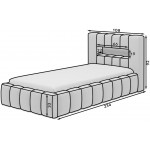 Επενδυμένο κρεβάτι Mercy mini 108x234x92