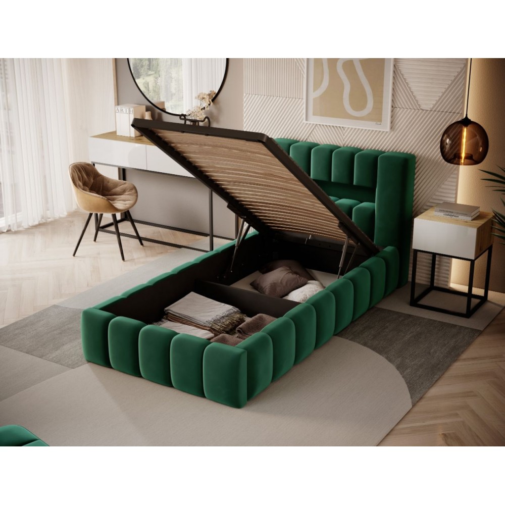 Επενδυμένο κρεβάτι Mercy mini-Prasino-90 x 200