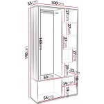 Γκαρνταρόμπα Milo 100x33x190