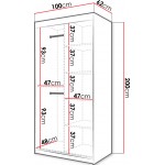 Ντουλάπα συρόμενη 100 Riflo Slim 2-Leuko