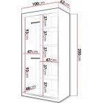 Ντουλάπα συρόμενη 100 Riflo Slim 2-Mauro