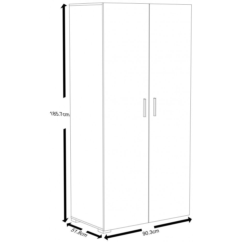 Ντουλάπα δίφυλλη Senna R 90.3x51.8x185.7