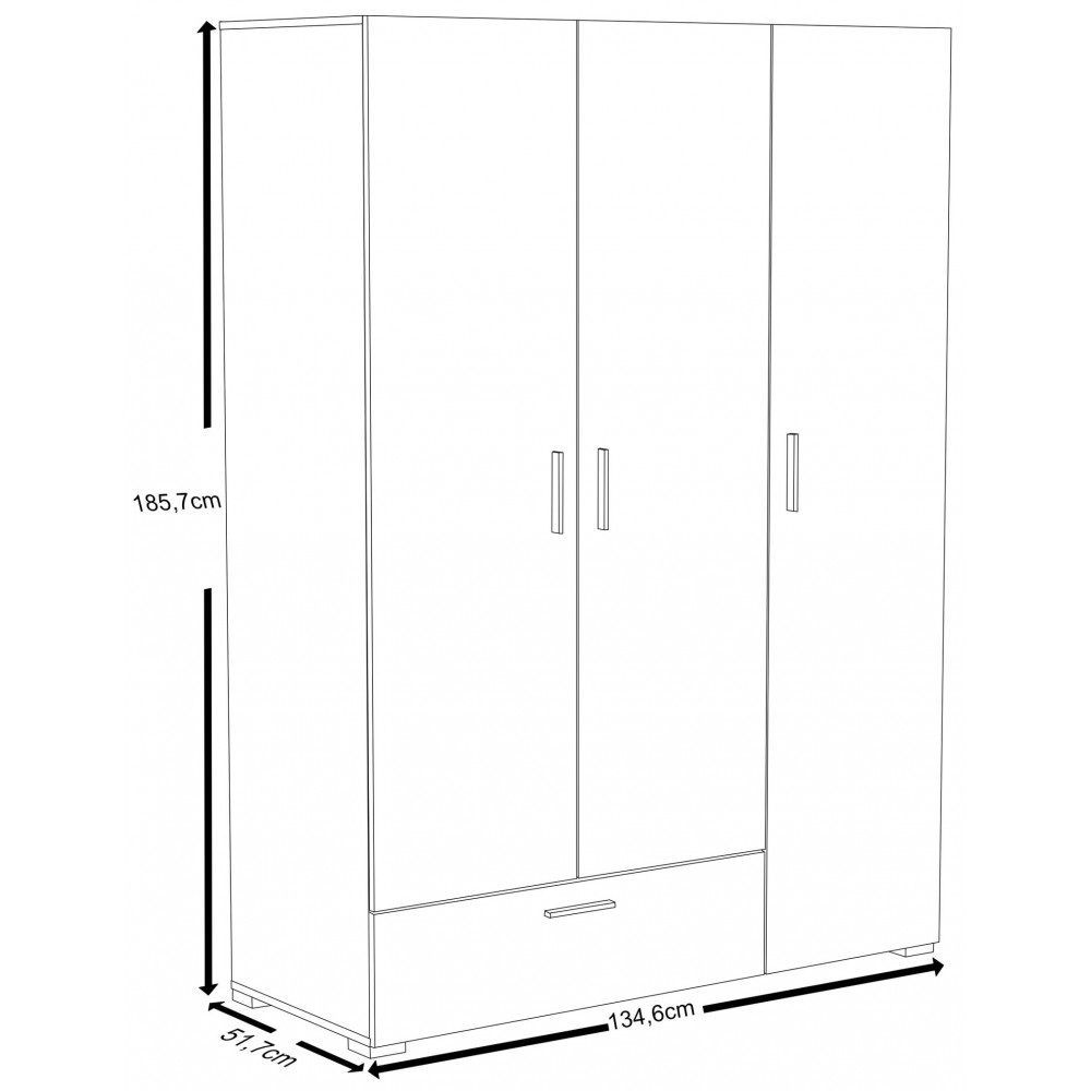 Ντουλάπα τρίφυλλη Senna D-Leuko