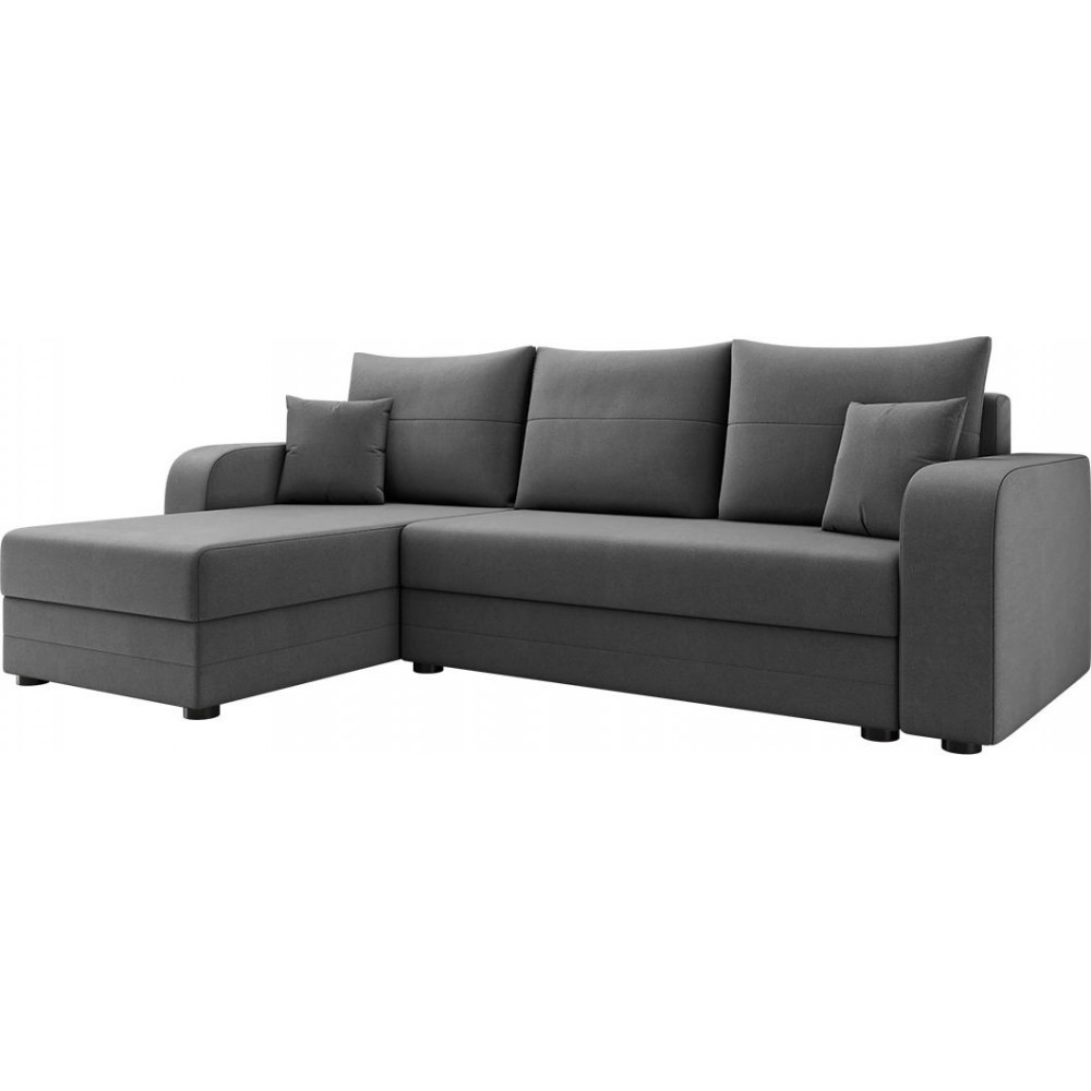 Γωνιακός καναπές Hewlet Bis-Gkri Skouro