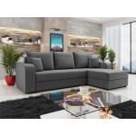 Γωνιακός καναπές Hewlet Bis-Gkri Skouro