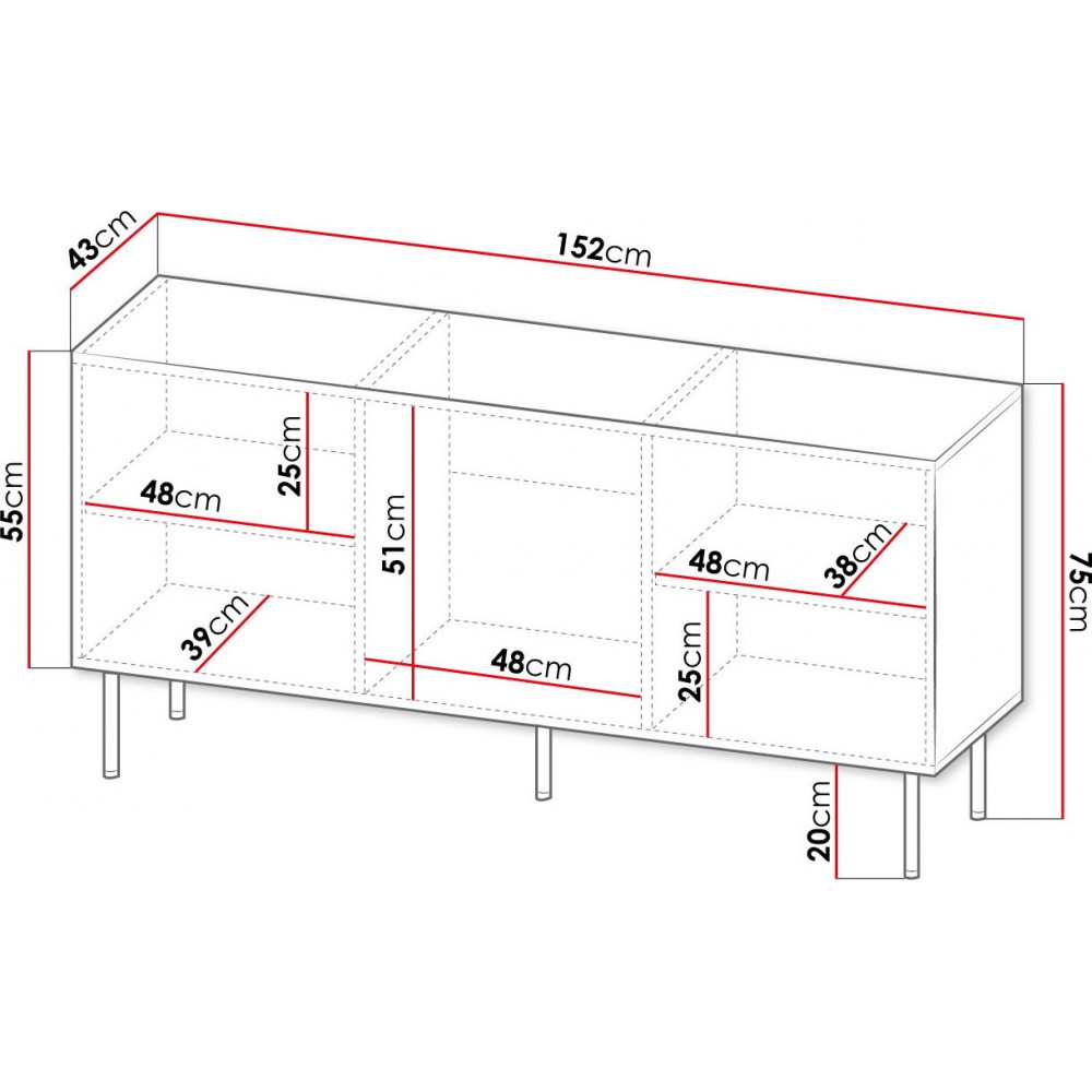 Μπουφές Holes 3CB-Leuko-Mauro