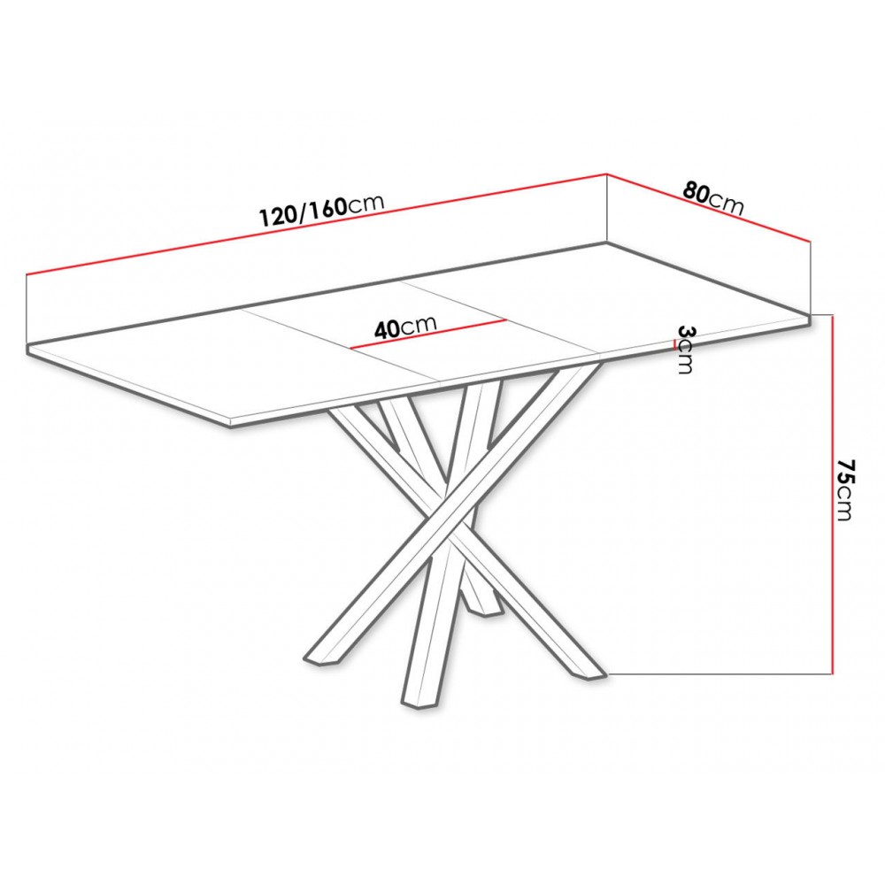 Τραπέζι Cali επεκτεινόμενο-Μήκος : 120-160 εκ.