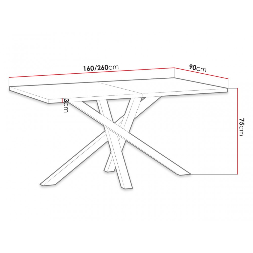 Τραπέζι Cali επεκτεινόμενο 120x80x75