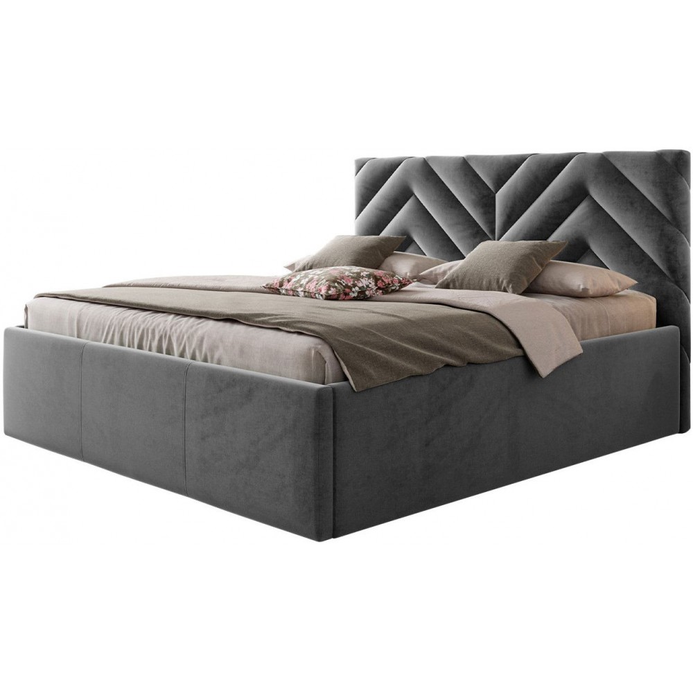 Επενδυμένο κρεβάτι Azzuro-Gkri Skouro-140 x 200