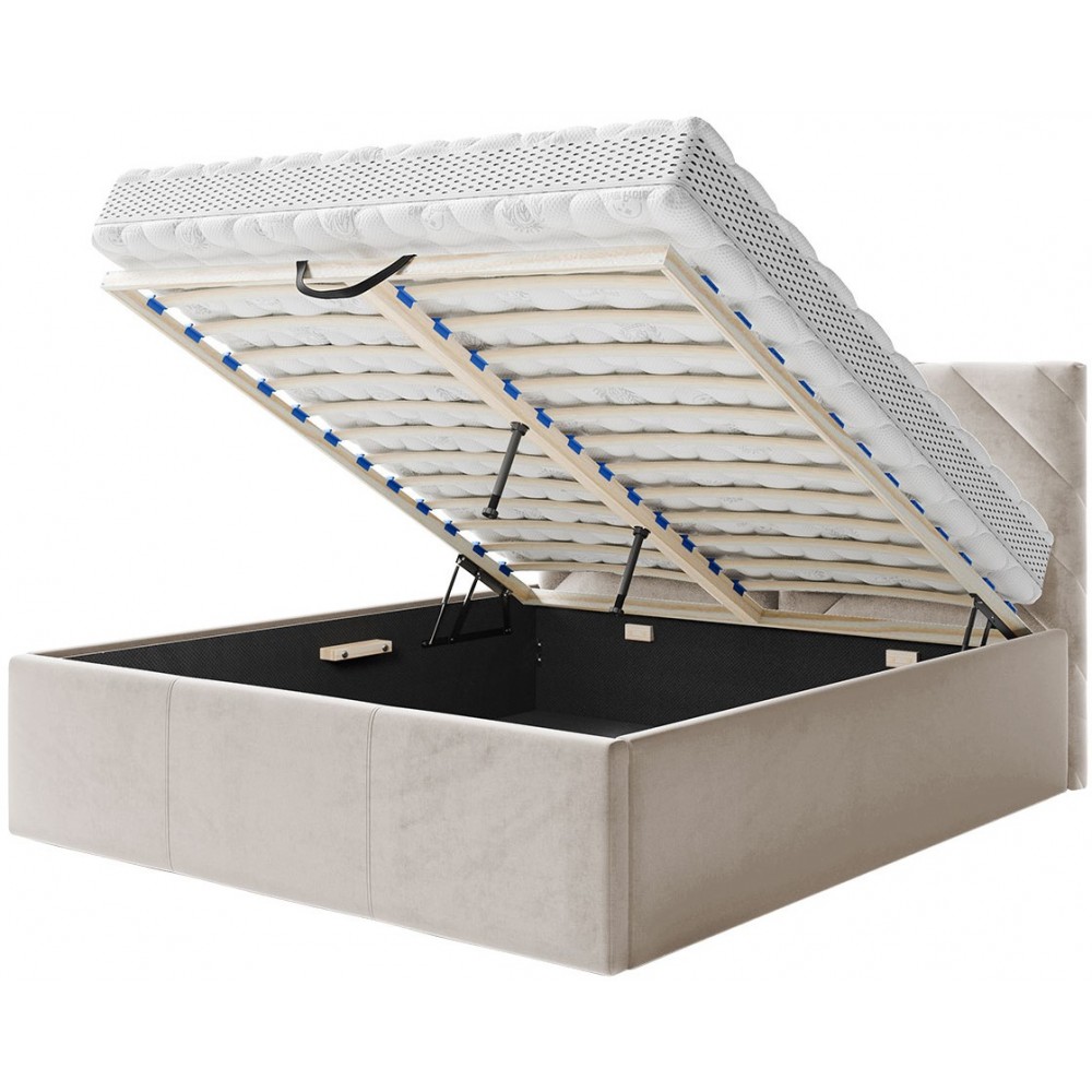 Επενδυμένο κρεβάτι Azzuro-Gkri Skouro-160 x 200