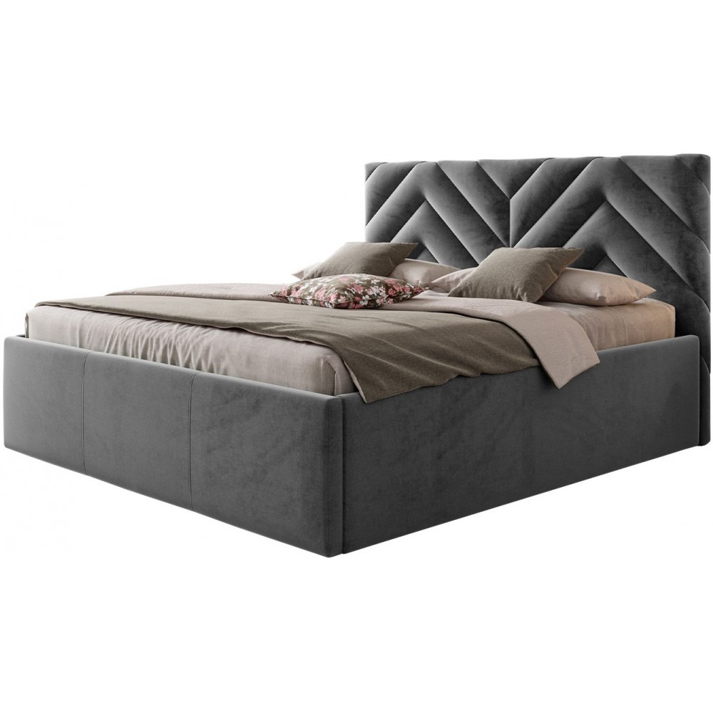 Επενδυμένο κρεβάτι Azzuro-Gkri Skouro-160 x 200