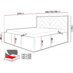 Επενδυμένο κρεβάτι Azzuro-Gkri Skouro-160 x 200