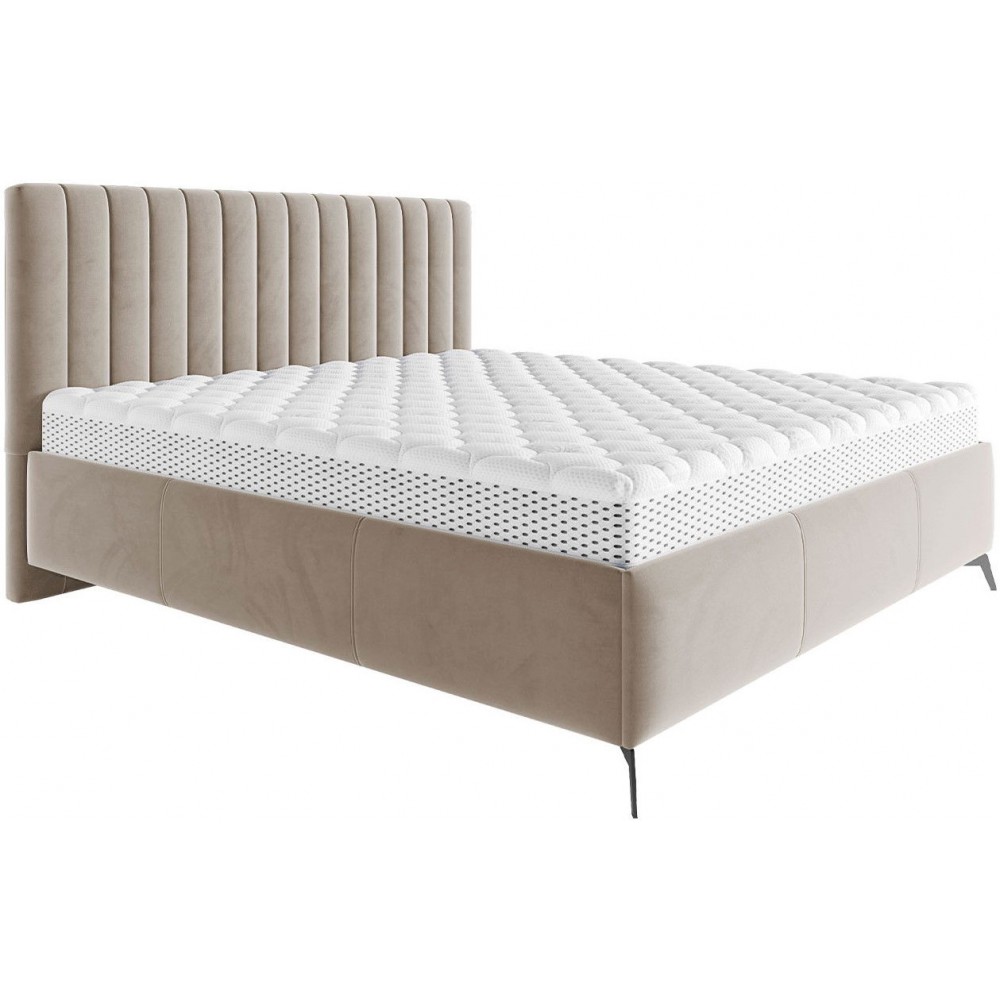 Επενδυμένο κρεβάτι Morris-140 x 200-Ekrou