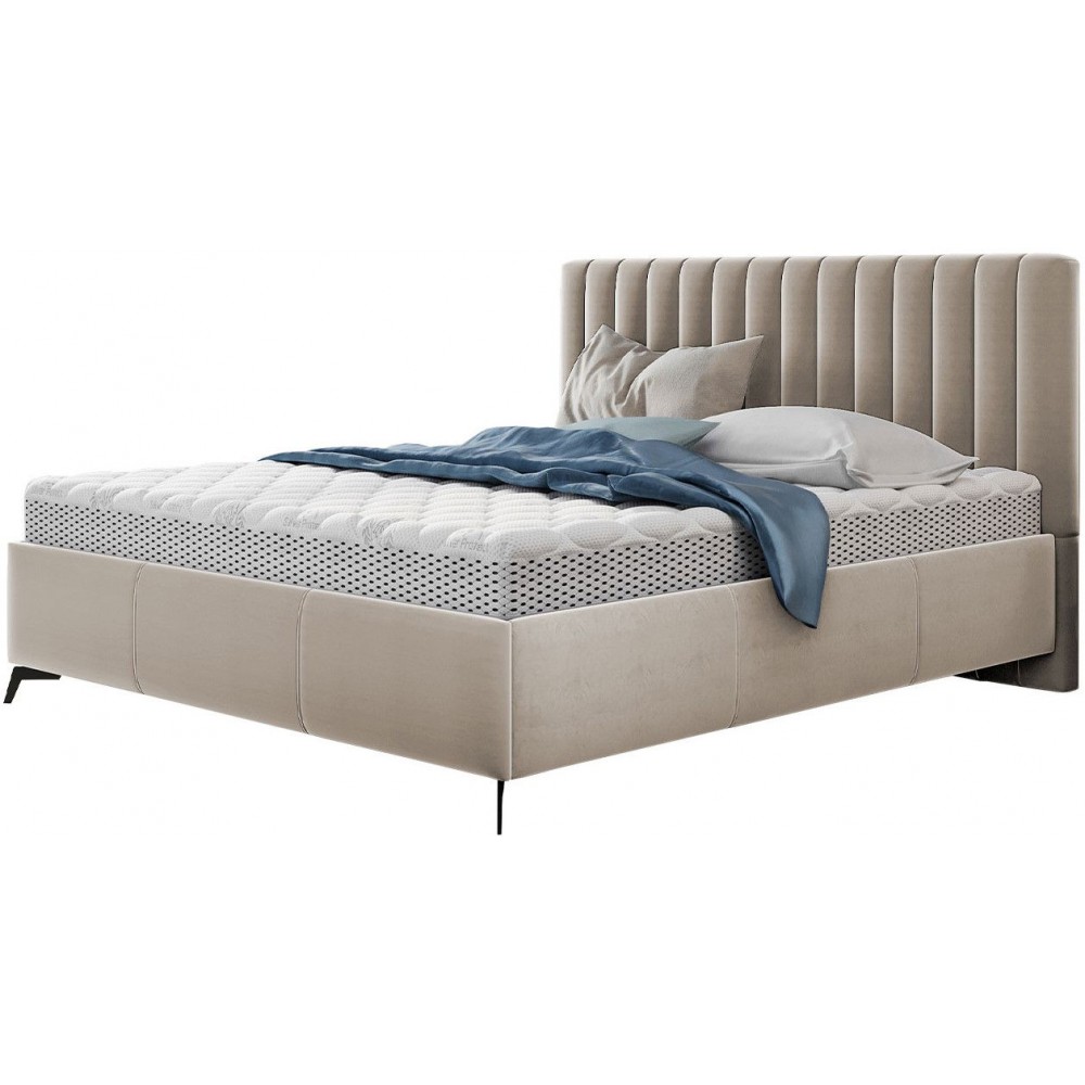 Επενδυμένο κρεβάτι Morris-140 x 200-Ekrou