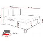 Επενδυμένο κρεβάτι Morris-140 x 200-Prasino Skouro