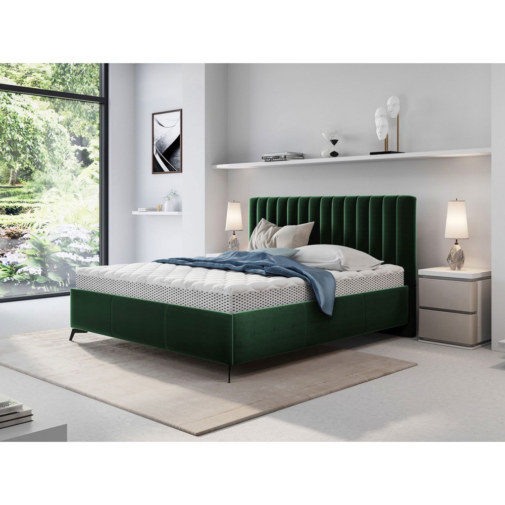 Επενδυμένο κρεβάτι Morris-180 x 200-Prasino Skouro