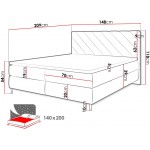 Επενδυμένο κρεβάτι Enzo II-140 x 200-Gkri Skouro