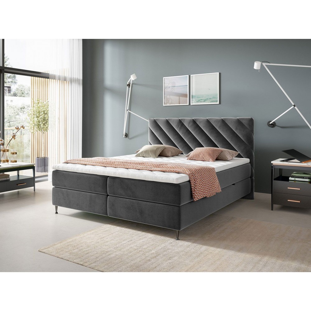 Επενδυμένο κρεβάτι Enzo II-160 x 200-Gkri Skouro