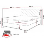 Επενδυμένο κρεβάτι Enzo II-160 x 200-Gkri Skouro