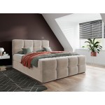 Επενδυμένο κρεβάτι Fuego-140 x 200-Ekrou