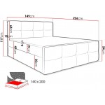 Επενδυμένο κρεβάτι Fuego-140 x 200-Prasino Skouro