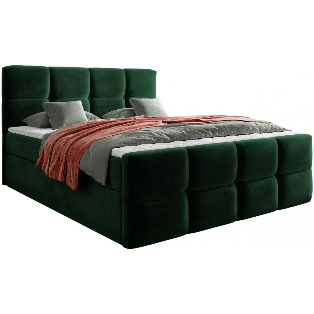 Επενδυμένο κρεβάτι Fuego-160 x 200-Prasino Skouro