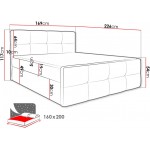 Επενδυμένο κρεβάτι Fuego-160 x 200-Prasino Skouro
