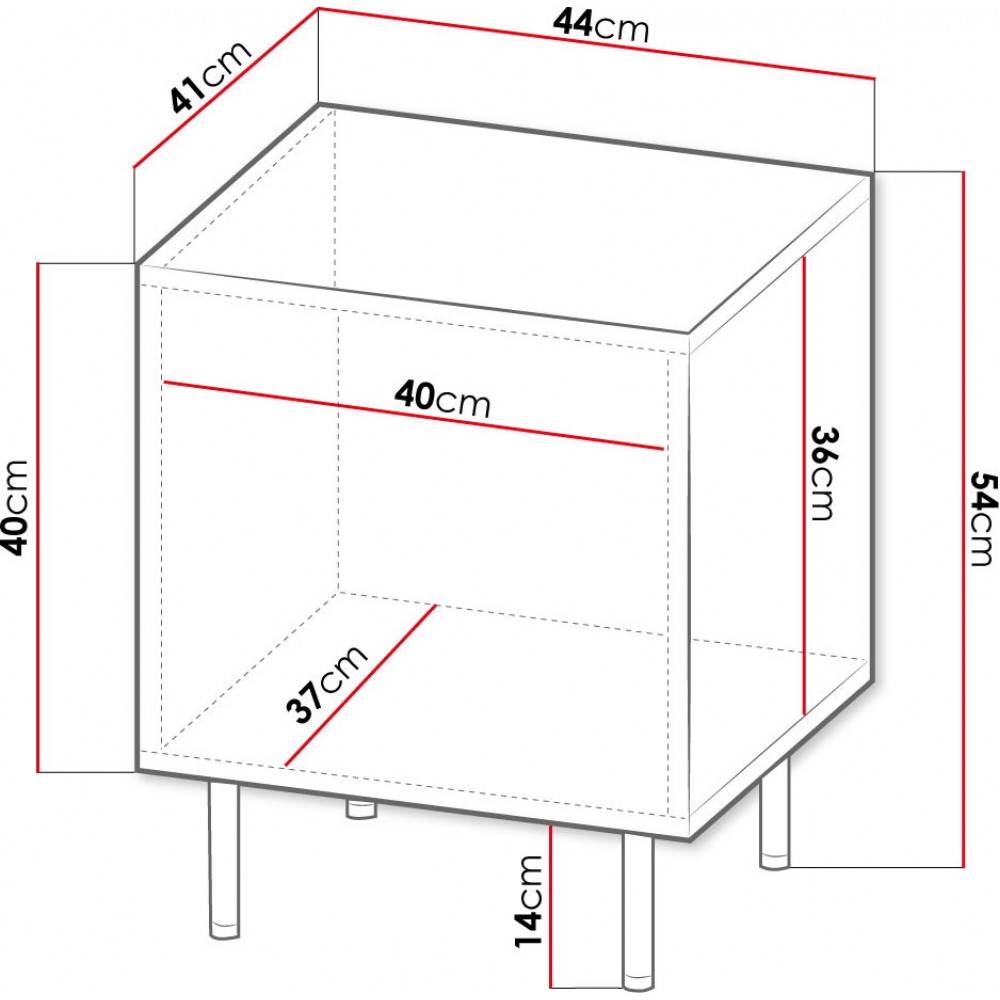 Σετ 2 κομοδίνα Hole 44x41x54