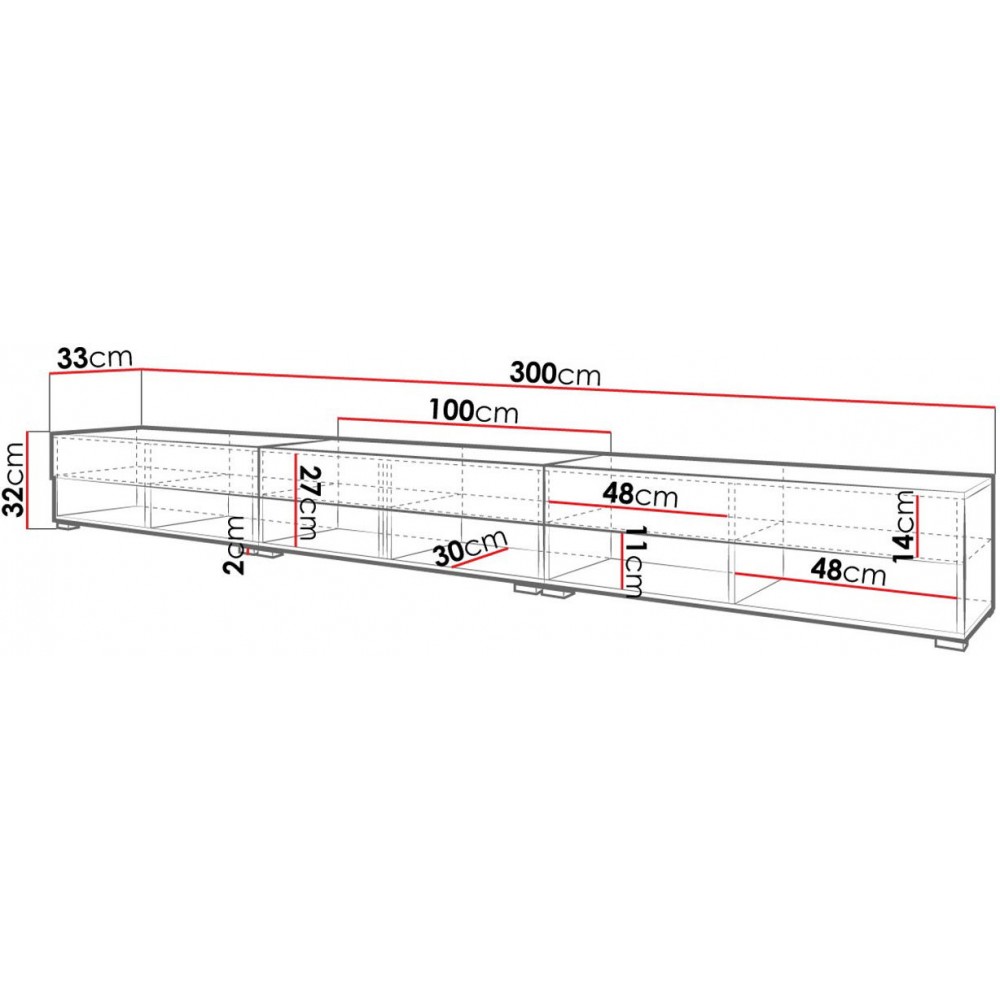 Έπιπλο τηλεόρασης A 300-Fusiko-Mauro gualistero