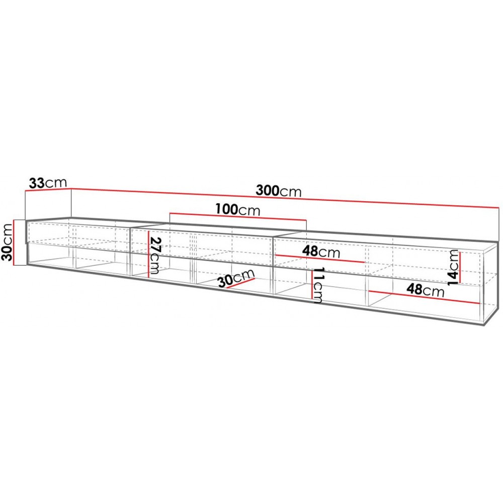 Έπιπλο τηλεόρασης A 300-Fusiko-Mauro gualistero