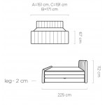 Επενδυμένο κρεβάτι Arena με στρώμα και ανώστρωμα-Mple-180 x 200