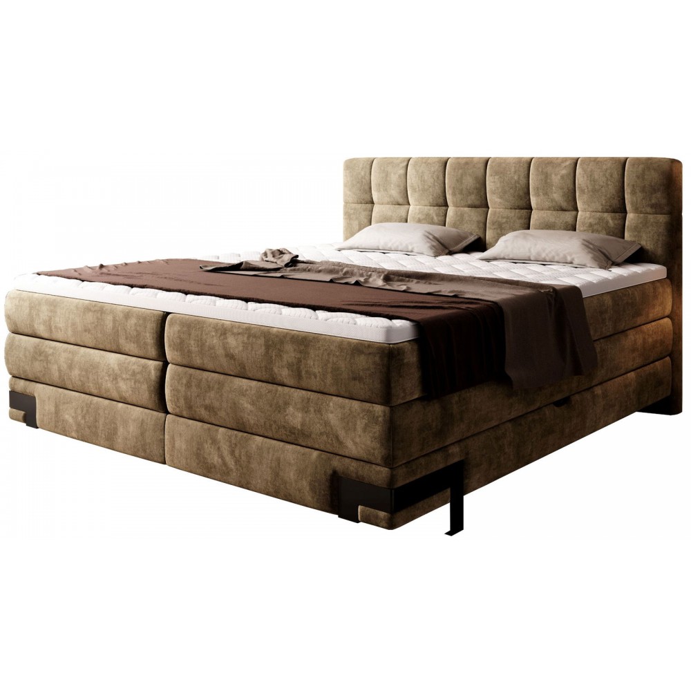 Επενδυμένο κρεβάτι Navona με στρώμα και ανώστρωμα-Kafe-160 x 200