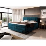 Επενδυμένο κρεβάτι Navona με στρώμα και ανώστρωμα-Petrol-160 x 200