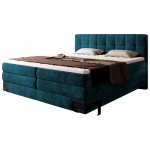 Επενδυμένο κρεβάτι Navona με στρώμα και ανώστρωμα-Petrol-180 x 200