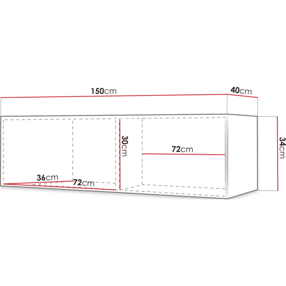 Κρεμαστή οριζόντια στήλη Waldi Riflo Slim-Leuko-Μήκος: 150 εκ.
