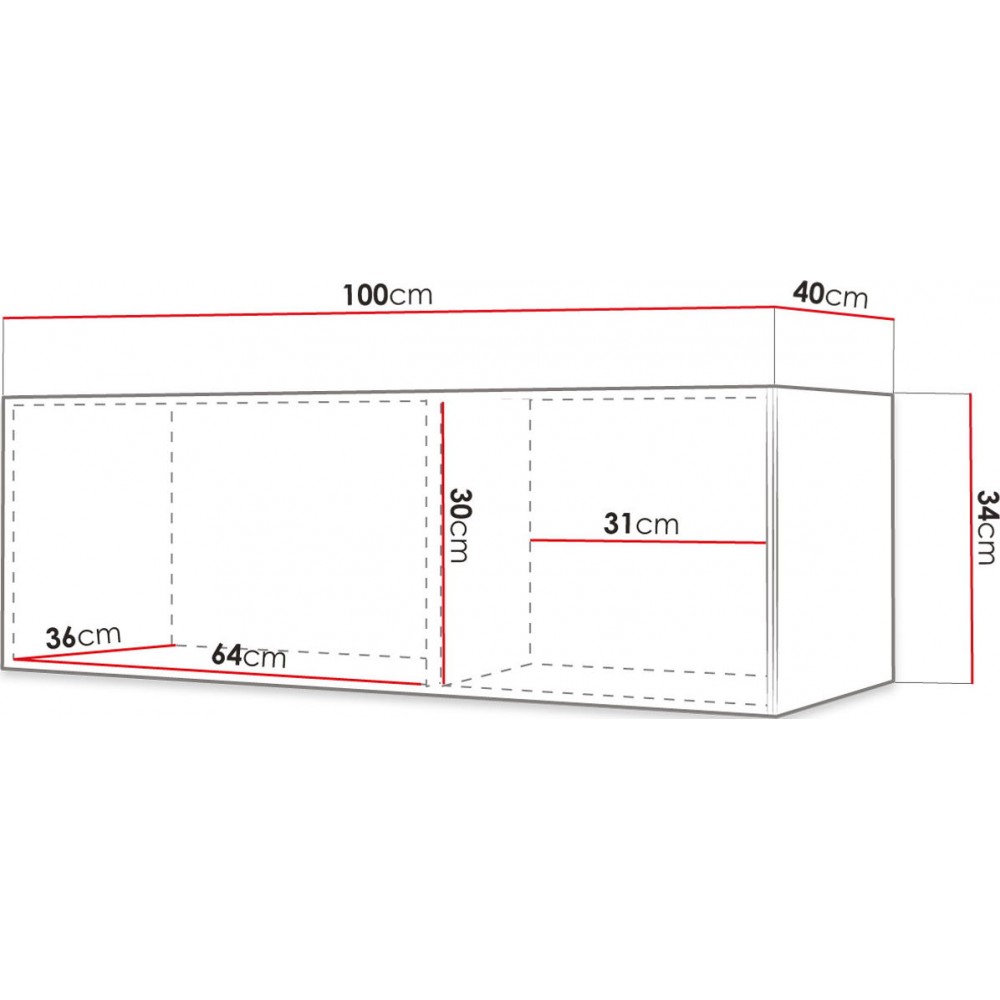 Κρεμαστή οριζόντια στήλη Waldi Riflo Slim-Mauro-Μήκος: 100 εκ.