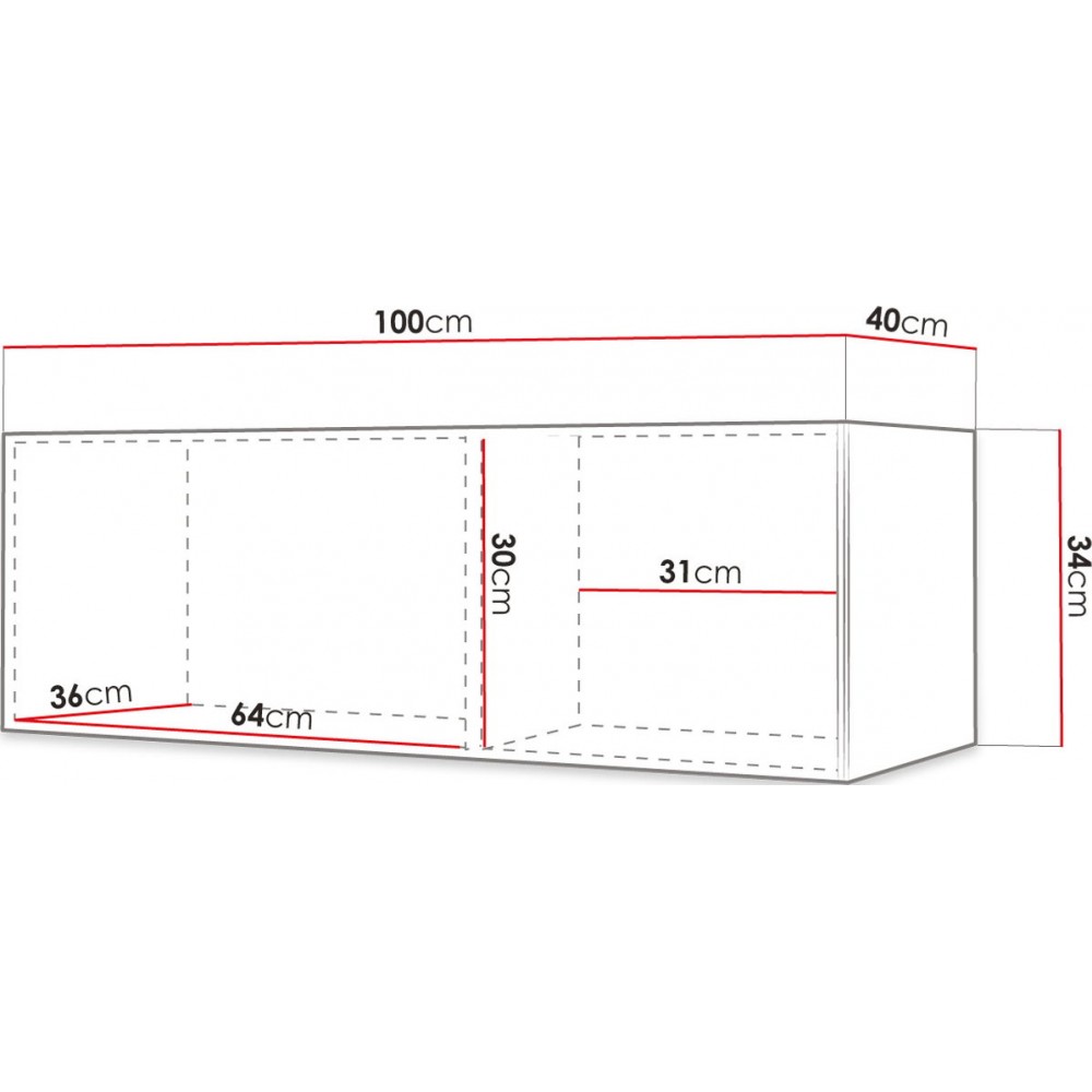 Κρεμαστή οριζόντια στήλη Waldi Riflo Slim 100x40x34