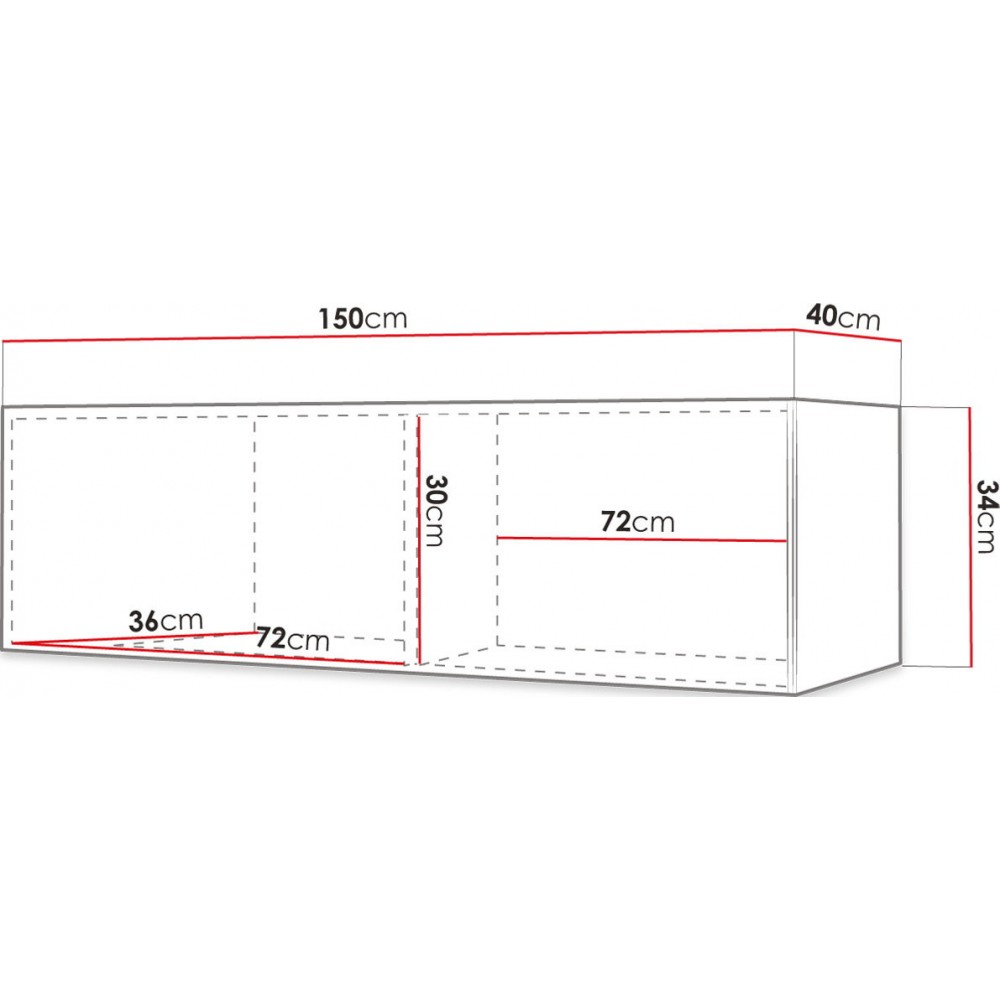 Κρεμαστή οριζόντια στήλη Waldi Riflo Slim 100x40x34