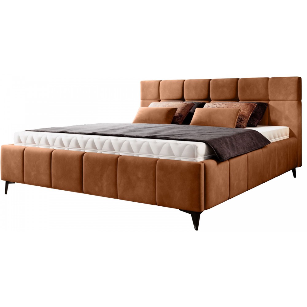 Επενδυμένο κρεβάτι Campel-Portokali-180 x 200