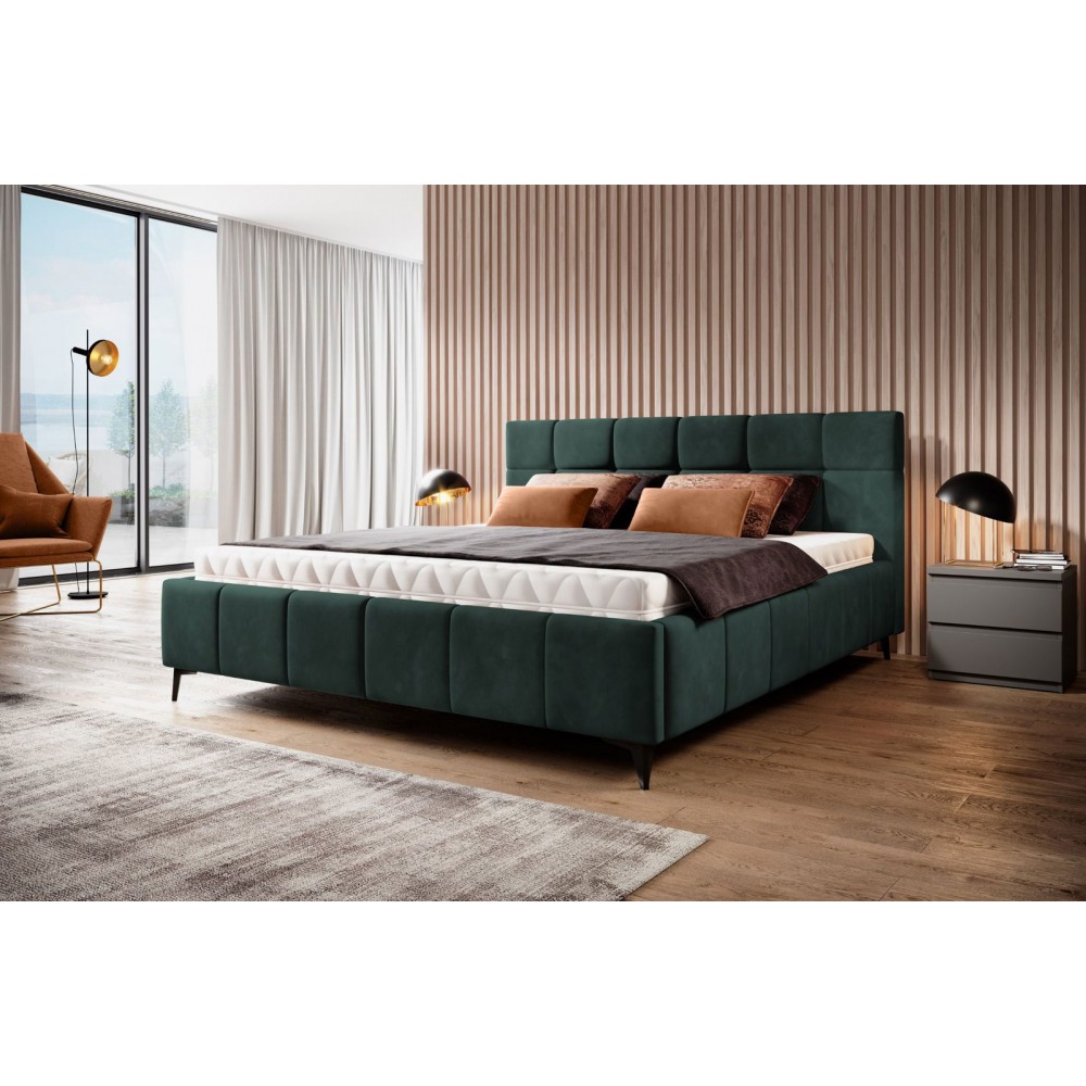 Επενδυμένο κρεβάτι Campel-Prasino-180 x 200