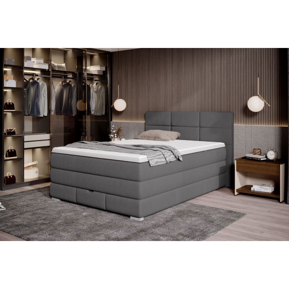 Επενδυμένο κρεβάτι Orra με στρώμα και ανώστρωμα-Gkri-140 x 200