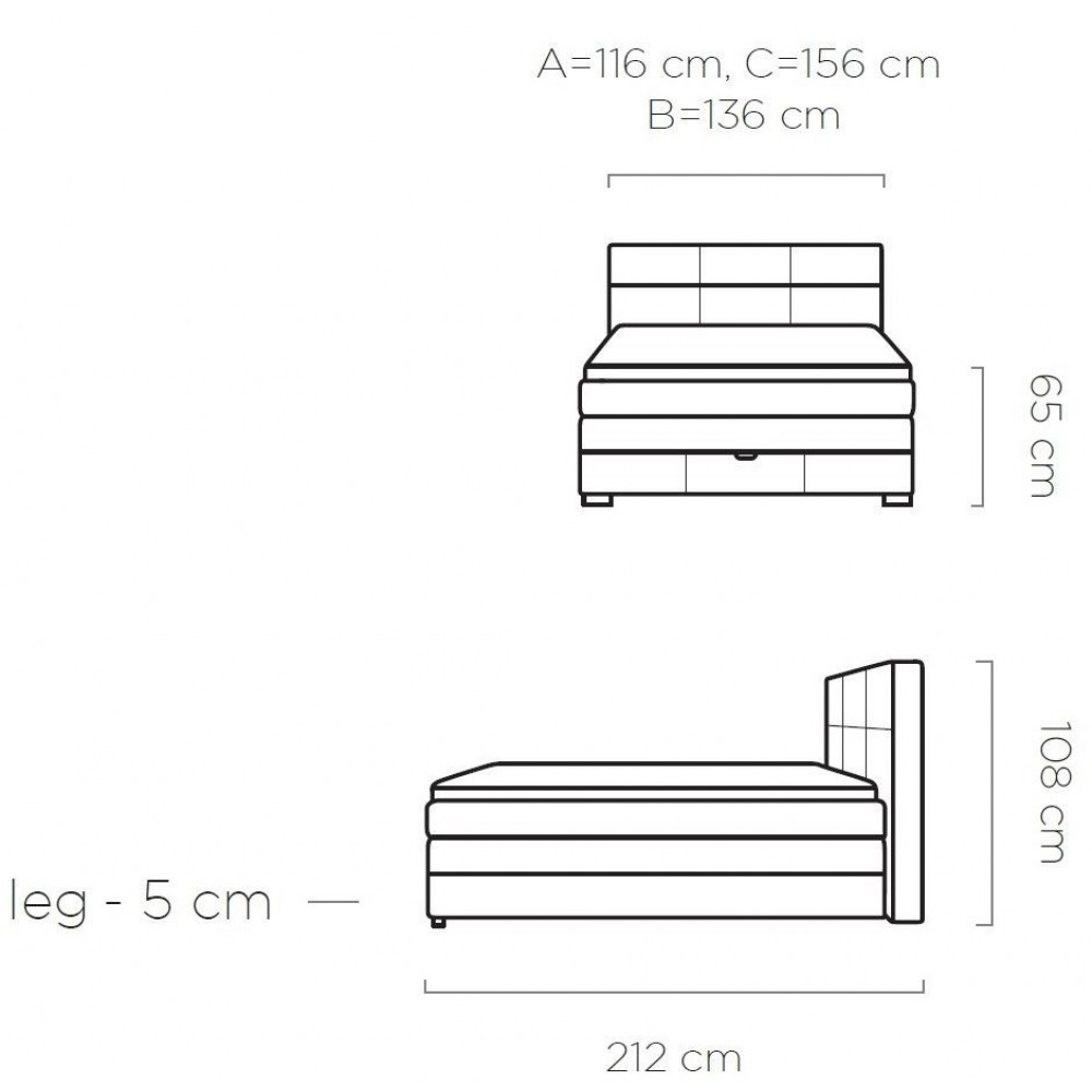 Επενδυμένο κρεβάτι Orra με στρώμα και ανώστρωμα-Gkri-140 x 200