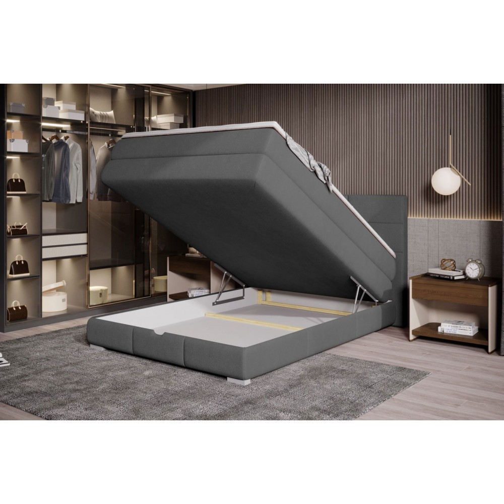 Επενδυμένο κρεβάτι Orra με στρώμα και ανώστρωμα-Gkri-140 x 200