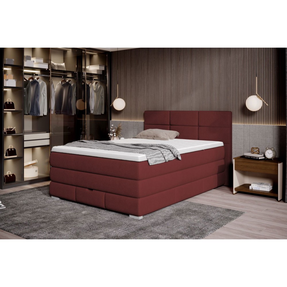 Επενδυμένο κρεβάτι Orra με στρώμα και ανώστρωμα-Mporntw-140 x 200