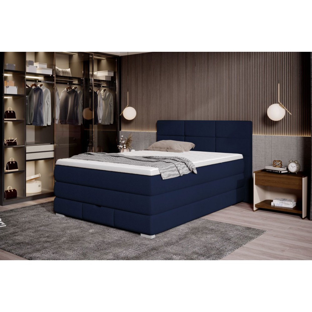 Επενδυμένο κρεβάτι Orra με στρώμα και ανώστρωμα-Mple-140 x 200