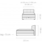 Επενδυμένο κρεβάτι Orra με στρώμα και ανώστρωμα-Mple-140 x 200