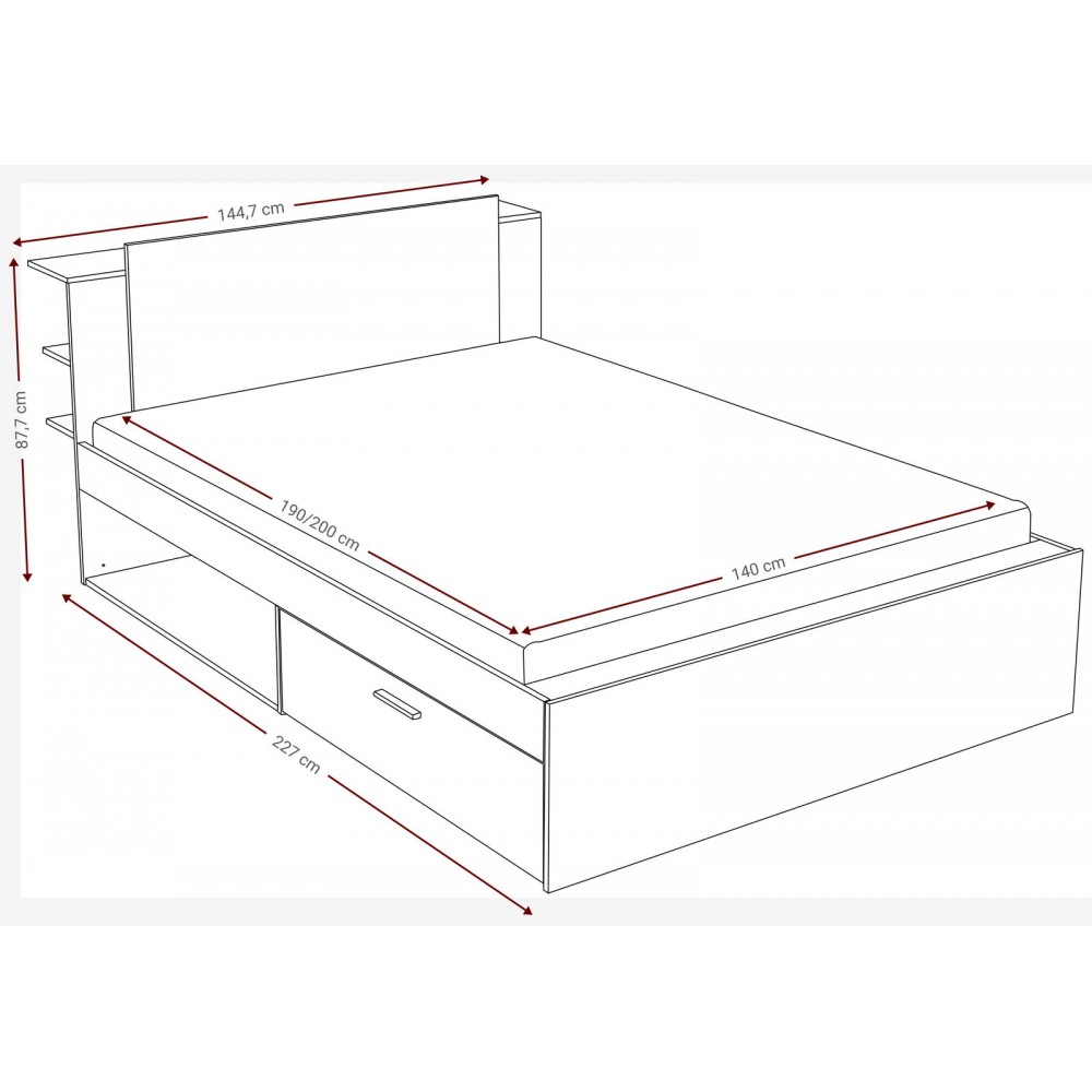 Κρεβάτι Sett-Fusiko-Mavro