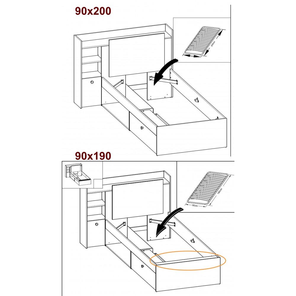 Κρεβάτι Talon-Fusiko-Leuko