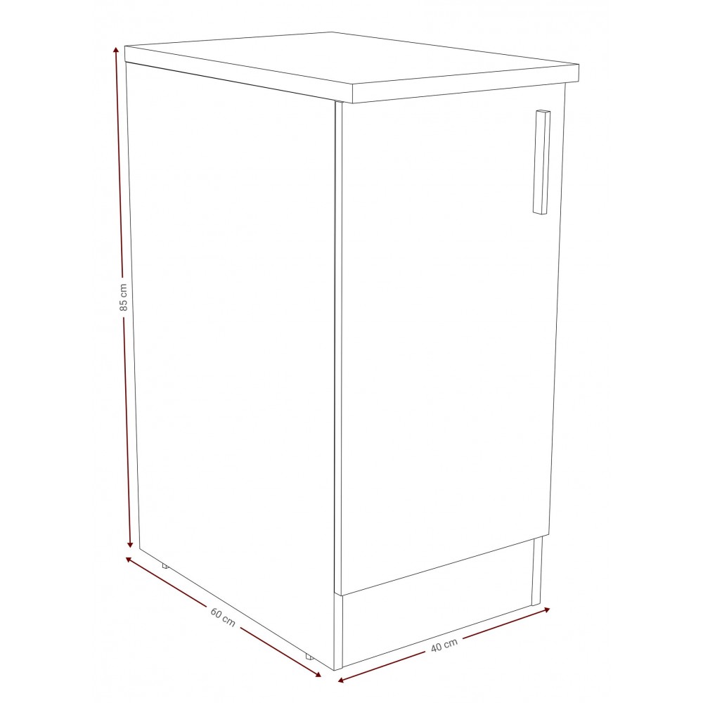 Επιδαπέδιο ντουλάπι Poppy 40-Fusiko-Leuko