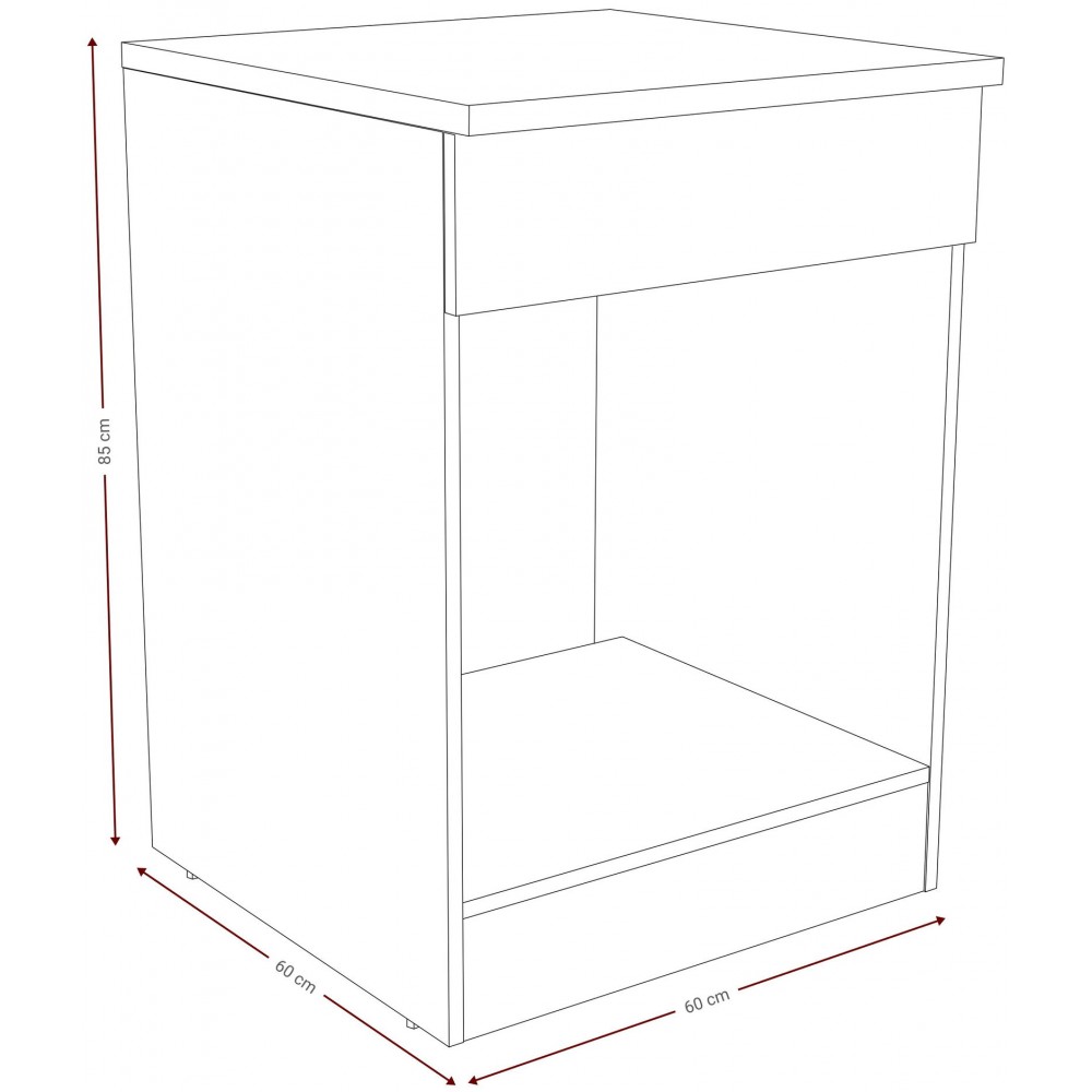 Επιδαπέδιο ντουλάπι φούρνου Poppy 60-Fusiko-Leuko